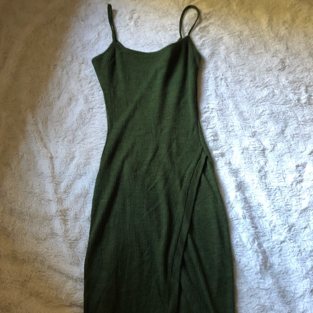 Green Mini Dress With Split